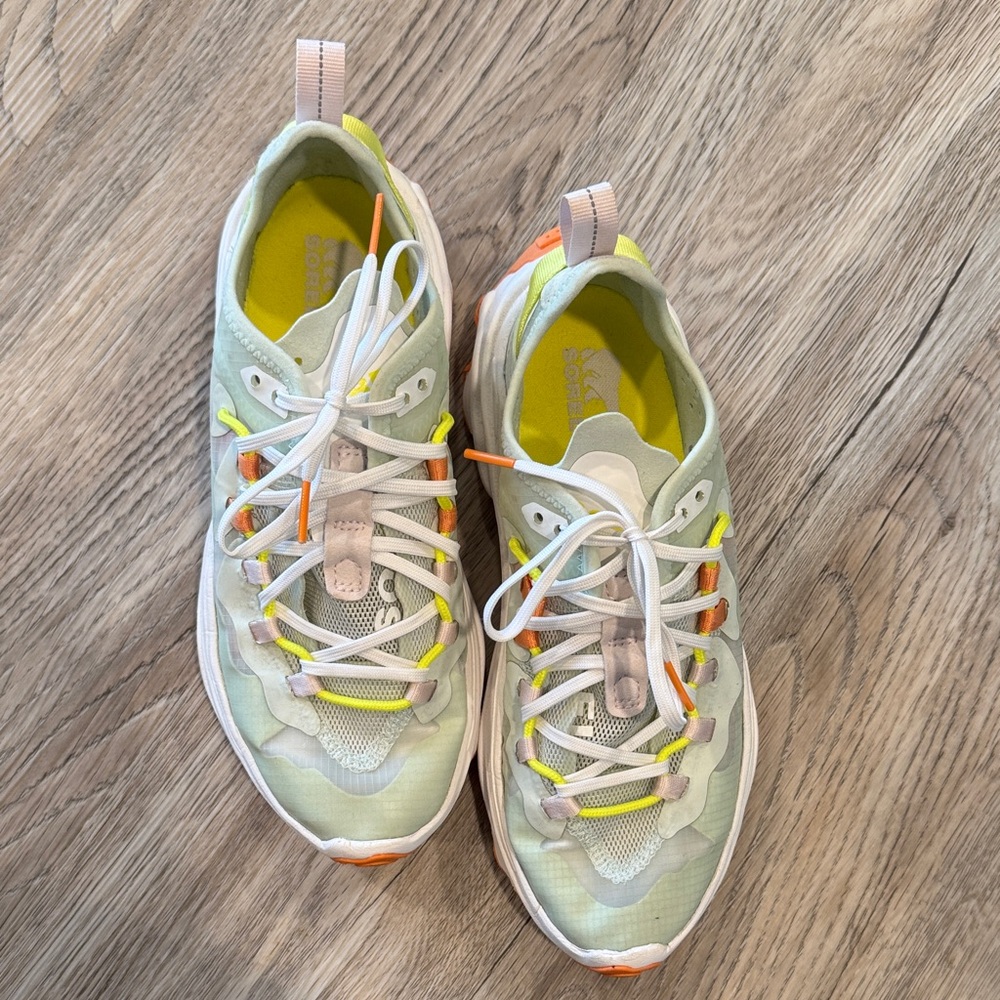 Sorel Women's Sneakers in Mint Green and Orange - Picture 2 of 8
